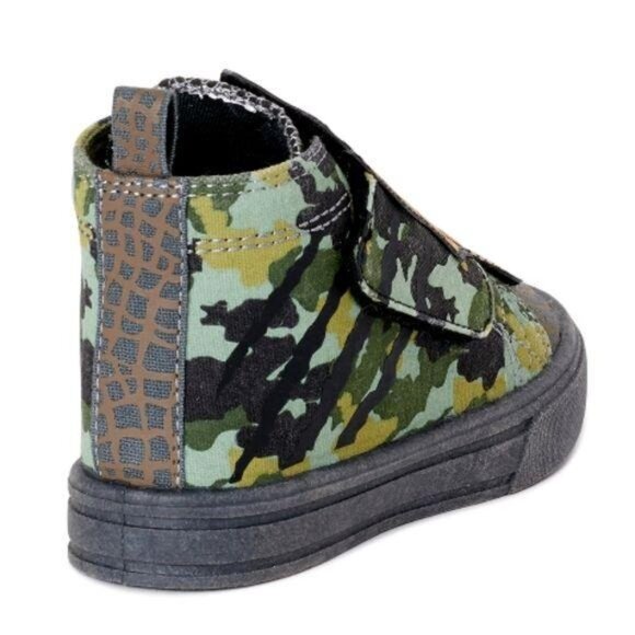 WONDER NATION KIDS CAMO DINOSAUR HIGH-TOP SNEAKERS SHOES SIZE 12 - Picture 6 of 9